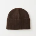 Berretto in maglia marrone da donna, autunno inverno morbido caldo, stile minimalista quotidiano. - Marrone