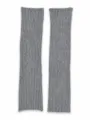 Cozy grey ribbed knit leg warmers for women, winter warm ballet style woolen long socks. - One Size / Gray