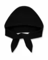 Black knitted hooded scarf women winter warm windproof balaclava ear protection hat. - One Size / Black