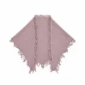 Sciarpa triangolare in misto lana color malva con frange, elegante scialle invernale variante. - Rosa Fiore di Taro