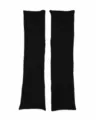 Solid color wool blend ribbed knit leg warmers winter warm long slouch socks for women - One Size / Black