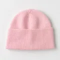 Berretto in maglia a coste rosa da donna, cappello di lana invernale morbido caldo, accessorio casual. - rosa fluorescente