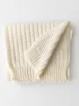 Elegante sciarpa in maglia grossa crema, calda e spessa sciarpa invernale da donna. - Bianco latte