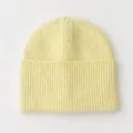 Berretto in maglia morbido donna inverno caldo giallo cappello lana costine stile quotidiano. - giallo limone