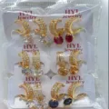 Großhandel bunte Zirkon Creolen Set, exquisite Nischen-Design Schmuckstücke für den Verkauf. - Mehrfarbige Kombination Zirkonia Stil (ZSJEH261) / Sechsfarbig