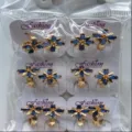 Vergoldete blaue Zirkonia Blumen Creolen Set Modeschmuck für Frauen im Alltag - Blumendesign (ZSJEH345) / Blau