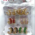 Bunte Zirkonia Creolen Set Verschiedene Stile Modeschmuck Damen Geschenk Alltag - Kombinationsstil (ZSJEH282) / Sechsfarbig