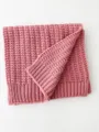 Sciarpa in maglia testurizzata rosa, scaldacollo invernale caldo e spesso variante. - Rosa