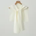 Variante bufanda tejida, chal blanco nudoso elegante para mujer accesorio de moda - 103cm / Blanco lechoso