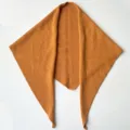 Cashmere wool knit triangular scarf, solid color winter warm shawl, casual orange neckerchief. - Amber