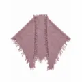 Comfortabele driehoekige franje sjaal van wolmix voor dames, stijlvolle warme winteromslag. - Mauve