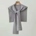 Bufanda chal de punto gris para mujer, elegante diseño anudado accesorio cálido versátil. - 103cm / Gris Plata