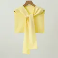 Mujer cuello falso de punto amarillo bufanda elegante con nudo chal versátil capa - 103cm / Amarillo Limón