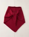 Solid red cashmere wool knitted triangular scarf, warm autumn winter neck warmer styling piece. - 100-135CM / Burgundy