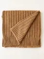 Écharpe en tricot grossier unie confortable, foulard d'hiver chaud et épais pour femme. - Chameau