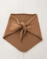 Brown knitted triangular scarf, cozy wool neck warmer for autumn and winter daily wear. - 100-135CM / Camel