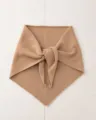 Solid color knitted triangle scarf in khaki, cozy wool blend warm neck wrap for autumn winter. - 100-135CM / Light Camel