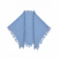 Blauwe wolmenging driehoekige sjaal met franjes, stijlvol mode-accessoire voor herfst en winter. - Koningsblauw