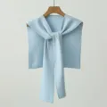 Elegante chal capa de punto azul claro accesorio de moda versátil cuello variante - 103cm / Azul claro