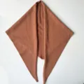Solid color knitted triangular scarf, wool cashmere blend, winter warm shawl for women. - Tan