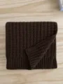 Écharpe en tricot épais marron uni pour femmes, accessoire chaud et douillet d'hiver. - Café Foncé