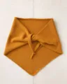 Mustard Yellow Cashmere Knitted Triangular Scarf for Women Warm Winter Neck Warmer - 100-135CM / Amber