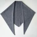 Grey knitted triangular scarf for women, soft wool blend winter warm shawl and neckerchief. - Space Gray