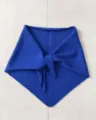 Solid color knit triangular scarf women winter warm cashmere wool neck wrap versatile small scarf - 100-135CM / Sapphire Blue