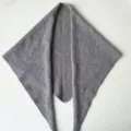 Grey knitted triangular scarf, cozy warm autumn winter solid color shawl for women. - Silver Gray