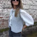 Autumn winter women solid color lapel knit vest casual fashion sleeveless sweater top - S / Light Blue