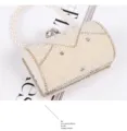 Elegant pearl evening clutch bag with pearl handle and metal clasp for luxury events. - Style 2