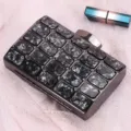 Acrylic evening clutch bag for women, grey marble square hard case purse for party prom. - Black