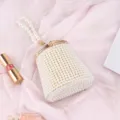Pearl beaded bucket bag for women elegant evening handbag wedding bridal shoulder purse - Classic Edition Gold