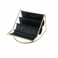 Organisateur de bureau multi-couches en fer avec étagères en cuir pour le rangement. - S / Vert Foncé