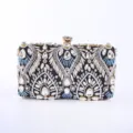 Elegant black crystal beaded evening clutch bag, luxury rhinestone wedding party handbag for women. - 18*5*10cm / Black