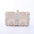 Elegant rhinestone beaded evening clutch bag, luxury crystal wedding party shoulder bag. - 18*5*10cm / Champagne