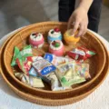 Handmade imitation rattan storage basket, round woven wicker basket for home snack display. - Drying Basket / 45x8cm