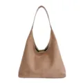 Sac hobo uni style coréen pour femmes,sac porté épaule en cuir souple,grande capacité chic. - Kaki