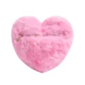 Pink heart-shaped plush crossbody bag, soft faux fur shoulder handbag for women winter fashion. - Rose Pink