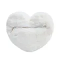 White plush heart shaped crossbody bag, fluffy cute shoulder bag for women and girls autumn. - White
