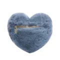 Cute heart-shaped plush crossbody bag for women, soft furry winter shoulder handbag. - Dark Gray