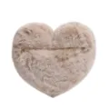 Cute Heart-Shaped Plush Crossbody Bag, Nude Fluffy Chic Handbag for Women Autumn Winter - Khaki