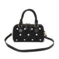 Black polka dot women shoulder bag handbag handbag casual commute crossbody bag stylish variant - Black