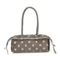 Grey polka dot baguette shoulder bag for women, stylish daily casual underarm handbag. - L / Gray