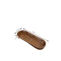 Imitation rattan cutlery storage basket long narrow woven tray for kitchen tableware and bread. - Oval Strip (K2) / 27x9.5x3.5cm