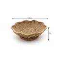 Detail view of woven imitation rattan fruit storage basket, highlighting texture and dimensions. - Small 22x6cm / Flower Glue Color