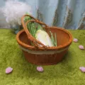 Handmade imitation rattan woven fruit storage basket for supermarket display and home use. - Oval Large Size 40 * 30 * 20 cm / Brown Oval