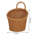 Cesta colgante tejida de pared ideal para el almacenamiento de cebollas y utensilios de cocina. - Redondo Colgante de Pared Inclinado Grande / 17x15.5cm