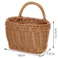 Woven hanging storage basket for kitchen garlic ginger plastic rattan wall organizer - 18x13x12.5cm