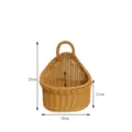 Cesta colgante tejida vista detallada con dimensiones, soporte compacto para la cocina. - Estilo Ovalado Colgante de Pared de Espalda Alta / 18x11x23cm